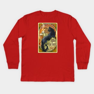 Mucha Long Cat Coffee Kids Long Sleeve T-Shirt